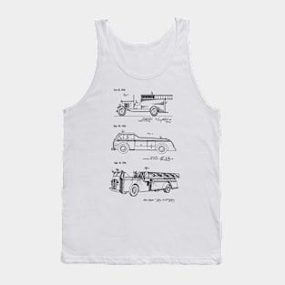 Patent Prints Vintage Fire Trucks Tank Top